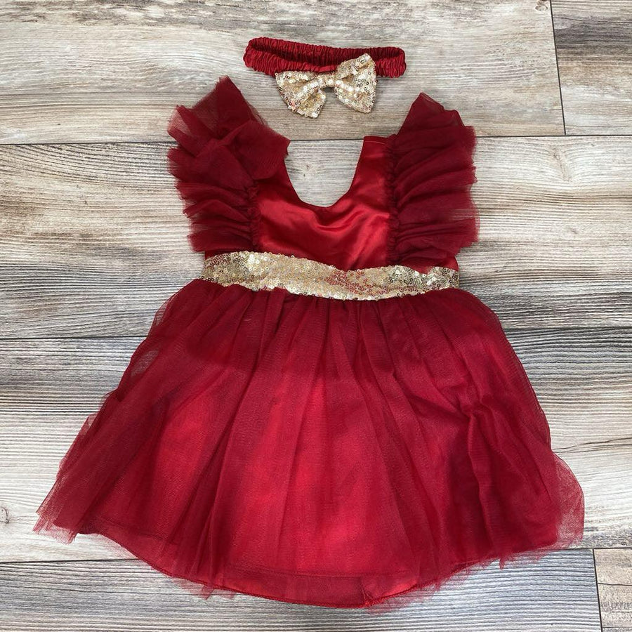 Tulle Ruffle Dress & Headband sz 0-3m - Me 'n Mommy To Be