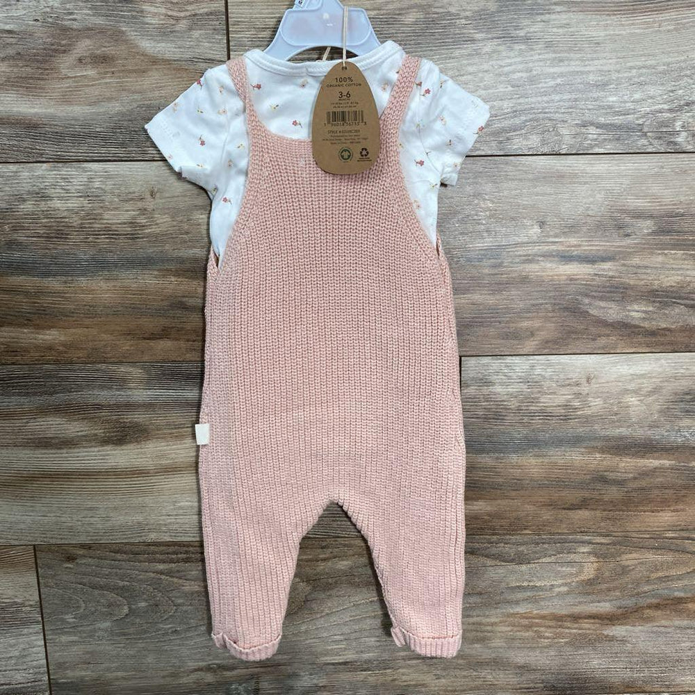 NEW Rabbit + Bear 2pc Organic Knit Overall Set sz 3-6m - Me 'n Mommy To Be