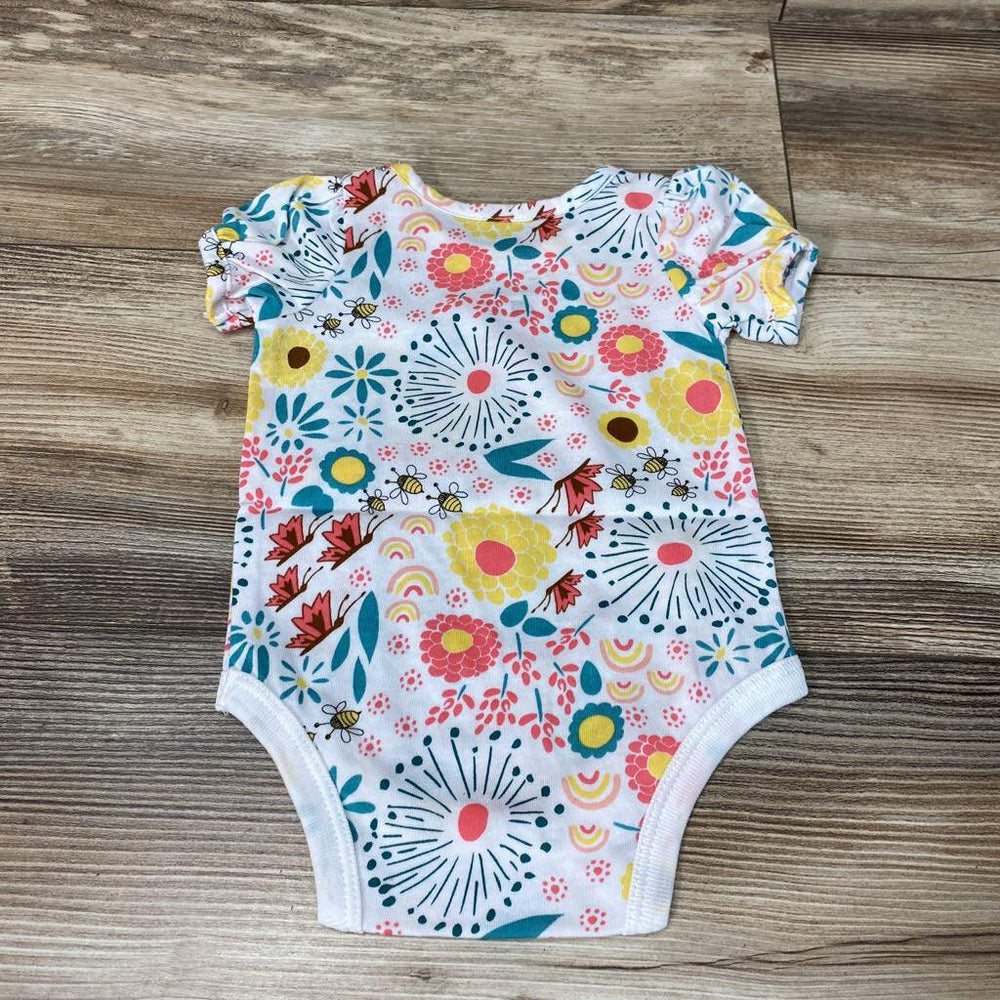 NEW Okie Dokie Puff Sleeve Bodysuit -White Floral sz 3m - Me 'n Mommy To Be
