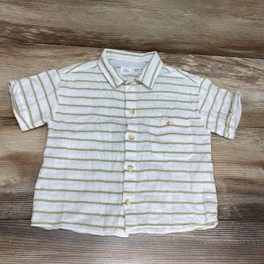 Zara Striped Button-Up Shirt sz 12-18m - Me 'n Mommy To Be