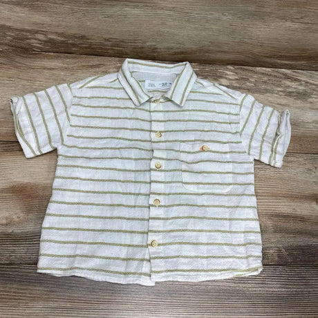 Zara Striped Button-Up Shirt sz 12-18m - Me 'n Mommy To Be