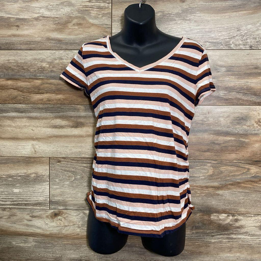 Isabel Maternity Striped Ruched Shirt sz Medium - Me 'n Mommy To Be