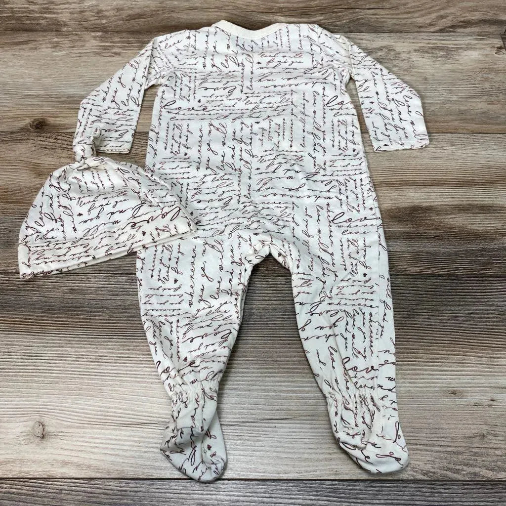 Burt's Bees Baby Organic Kimono Sleeper & Hat sz 3-6m - Me 'n Mommy To Be