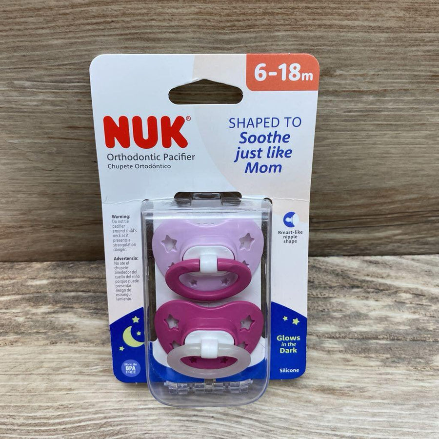 NEW NUK 2pk Orthodontic Pacifier Glows In The Dark - Me 'n Mommy To Be