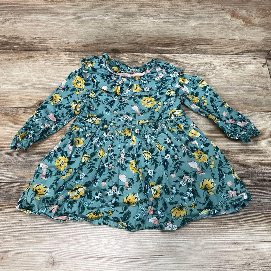 Janie & Jack Floral Ruffle Bow Collar Dress sz 18-24m - Me 'n Mommy To Be