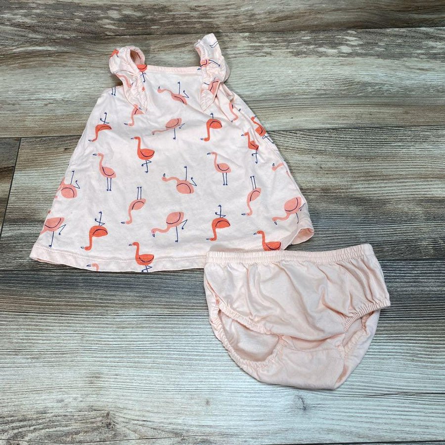 Just One You 2pc Flamingo Dress & Bloomers Set sz 6m - Me 'n Mommy To Be