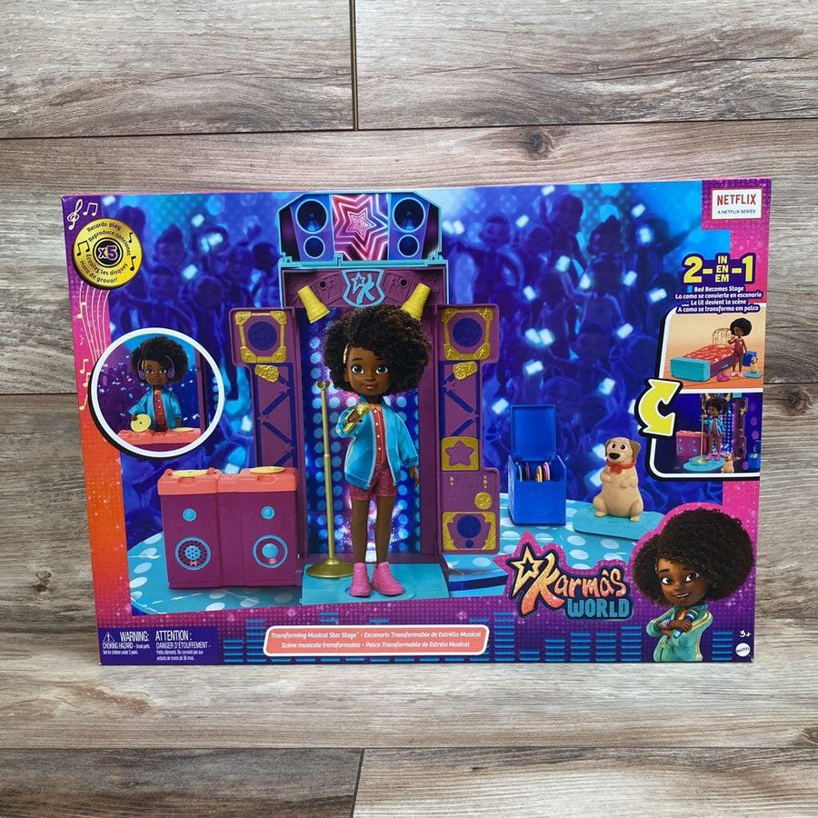 NEW Mattel Karma's World Transforming Musical Star Stage Playset - Me 'n Mommy To Be