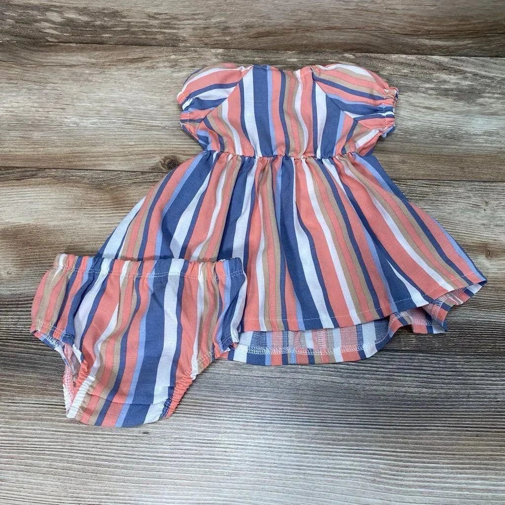 Little Lass 2pc Striped Dress & Bloomers sz 3-6m - Me 'n Mommy To Be