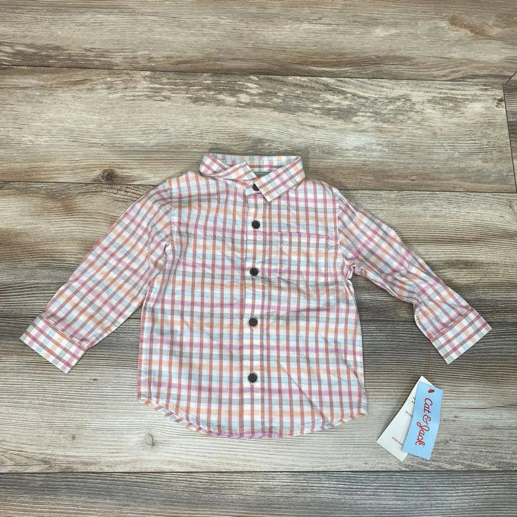 NEW Cat & Jack Plaid Button-Up Shirt sz 18m - Me 'n Mommy To Be