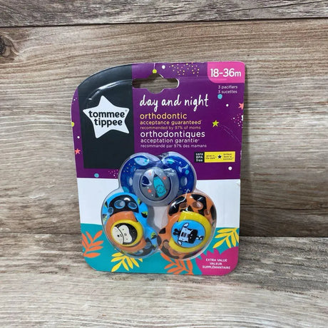 NEW Tommee Tippee Day And Night Pacifiers, 3pk - Me 'n Mommy To Be