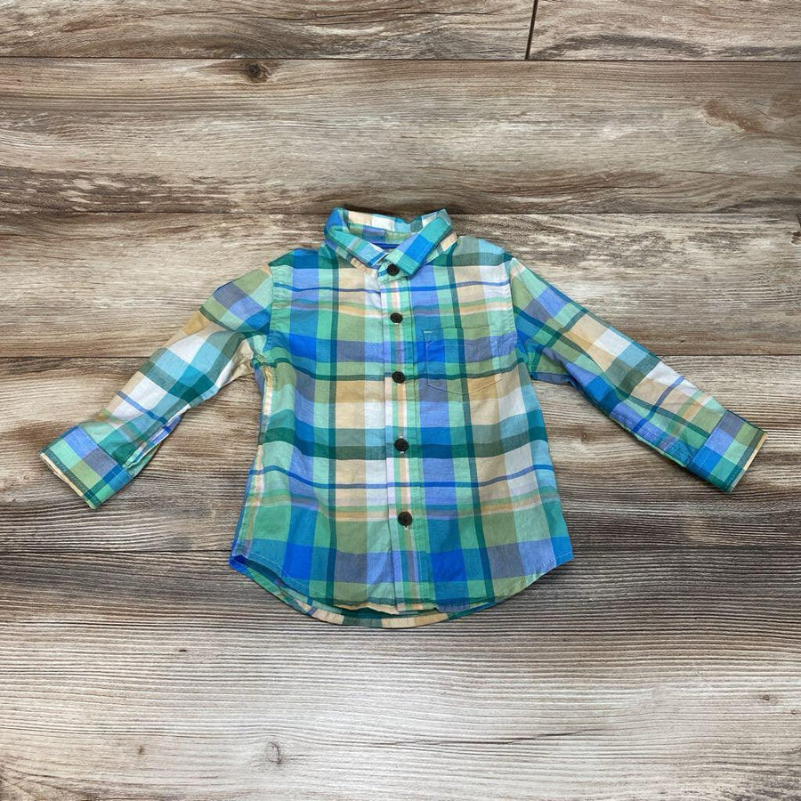 Cat & Jack Plaid Button-Up Shirt sz 18m - Me 'n Mommy To Be