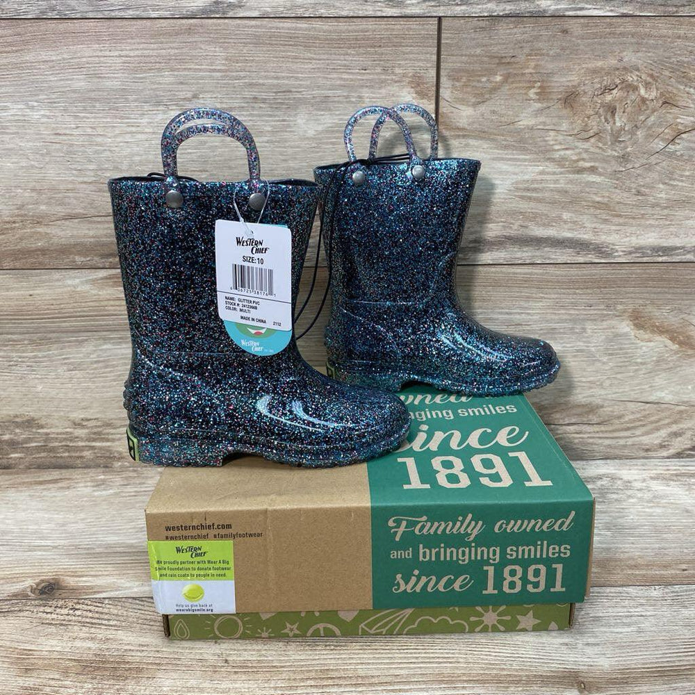 NEW Western Chief Glitter PVC Rain Boots sz 10c - Me 'n Mommy To Be