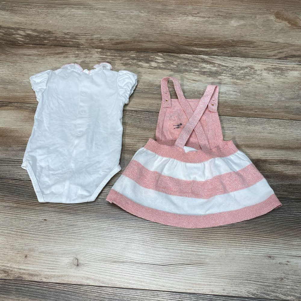 Mayoral 2pc Kitty Striped Dungaree + Bodysuit sz 2-4m - Me 'n Mommy To Be