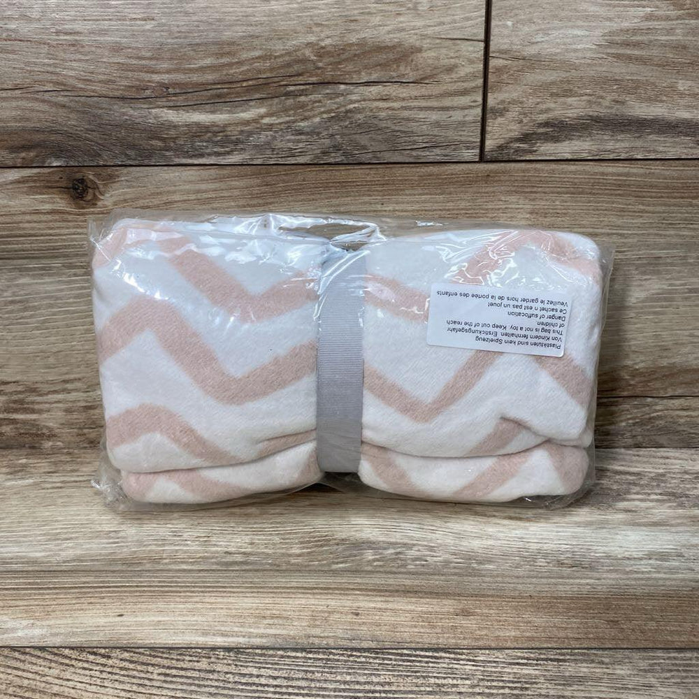 NEW Pottery Barn Fuzzy Chevron Baby Blanket - Me 'n Mommy To Be