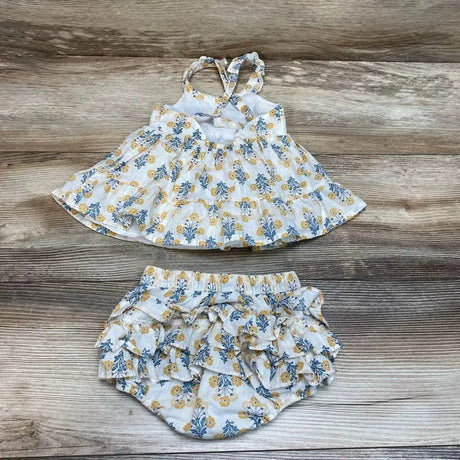 Rachel Zoe 2pc Floral Top & Ruffle Bottoms sz 3-6m - Me 'n Mommy To Be