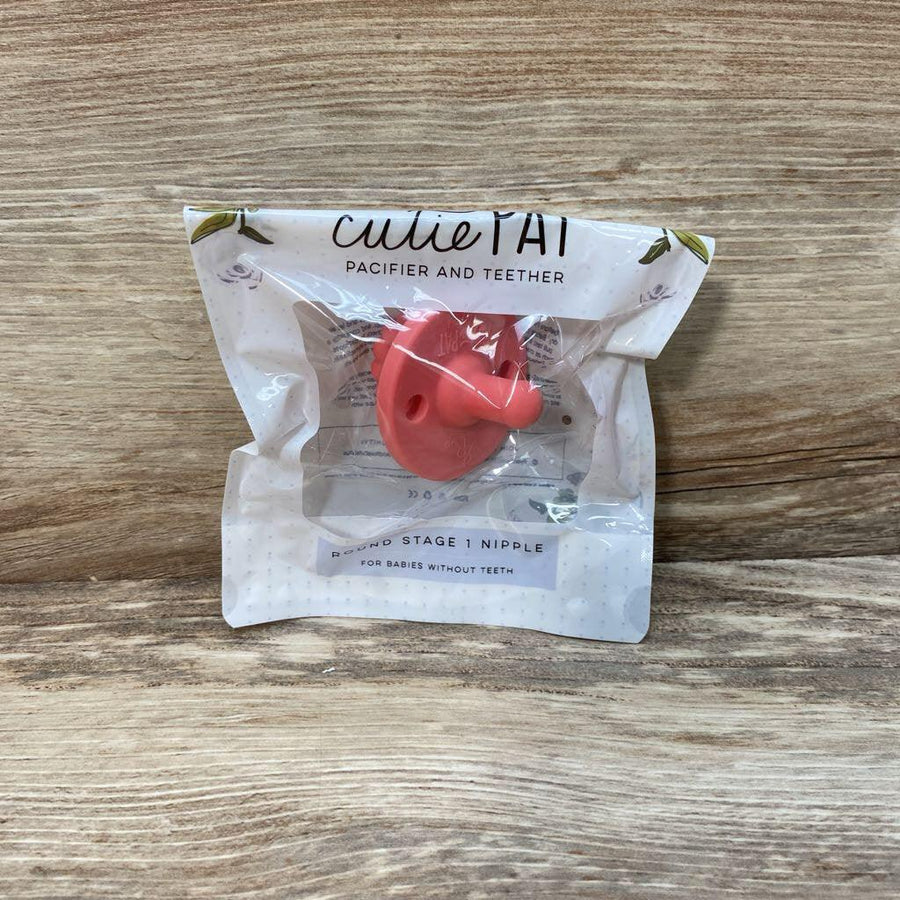 NEW Ryan & Rose Cutie PAT Round Pacifier + Teether Stage 1 Sorbet - Me 'n Mommy To Be