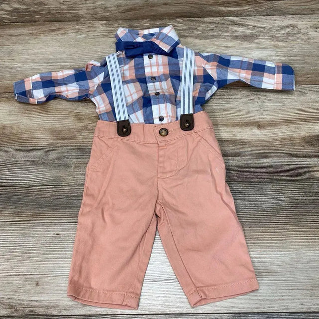 NEW Just One You 4Pc Plaid Button-Up Suspender Set sz 3m - Me 'n Mommy To Be