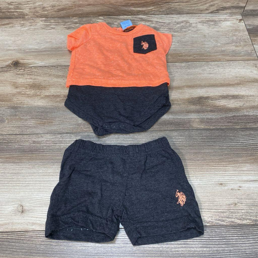 U.S. Polo Assn. 2pc Bodysuit & Shorts sz 3-6m - Me 'n Mommy To Be