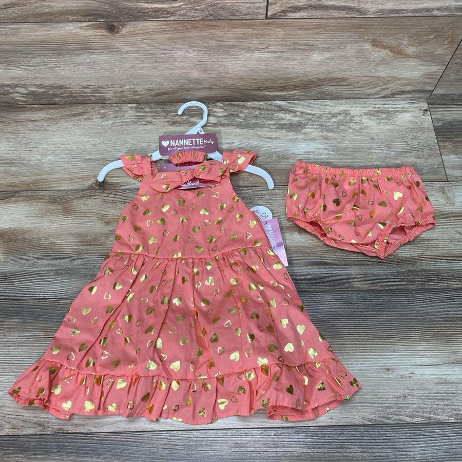 NEW Nannette Baby 3pc Hearts Dress Set sz 18m - Me 'n Mommy To Be