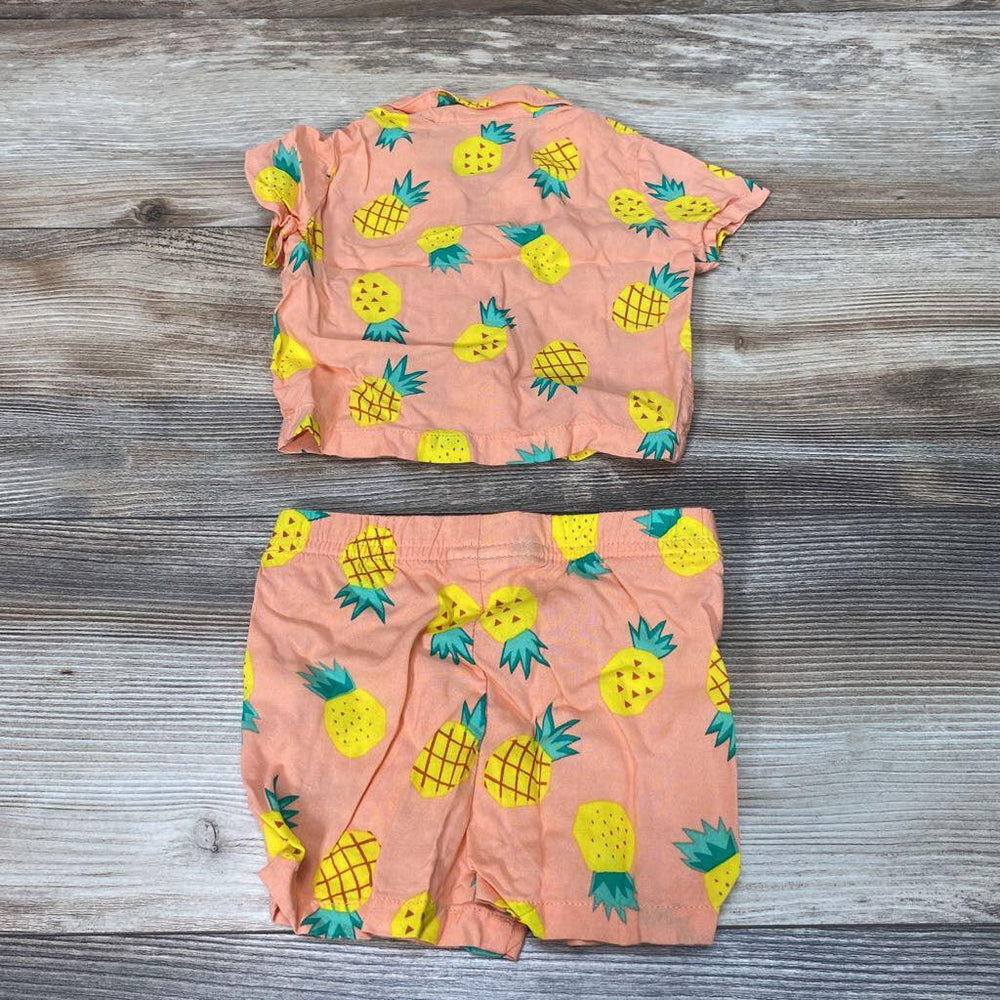 Cat & Jack 2pc Pineapple Button-Up Shirt & Shorts sz 3-6m - Me 'n Mommy To Be