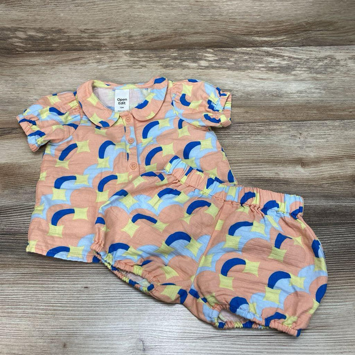 Open Edit 2pc Button-Up Shirt & Shorts sz 12m - Me 'n Mommy To Be